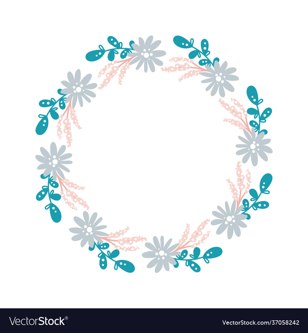 Summer flower herb wreath scandinavian spring