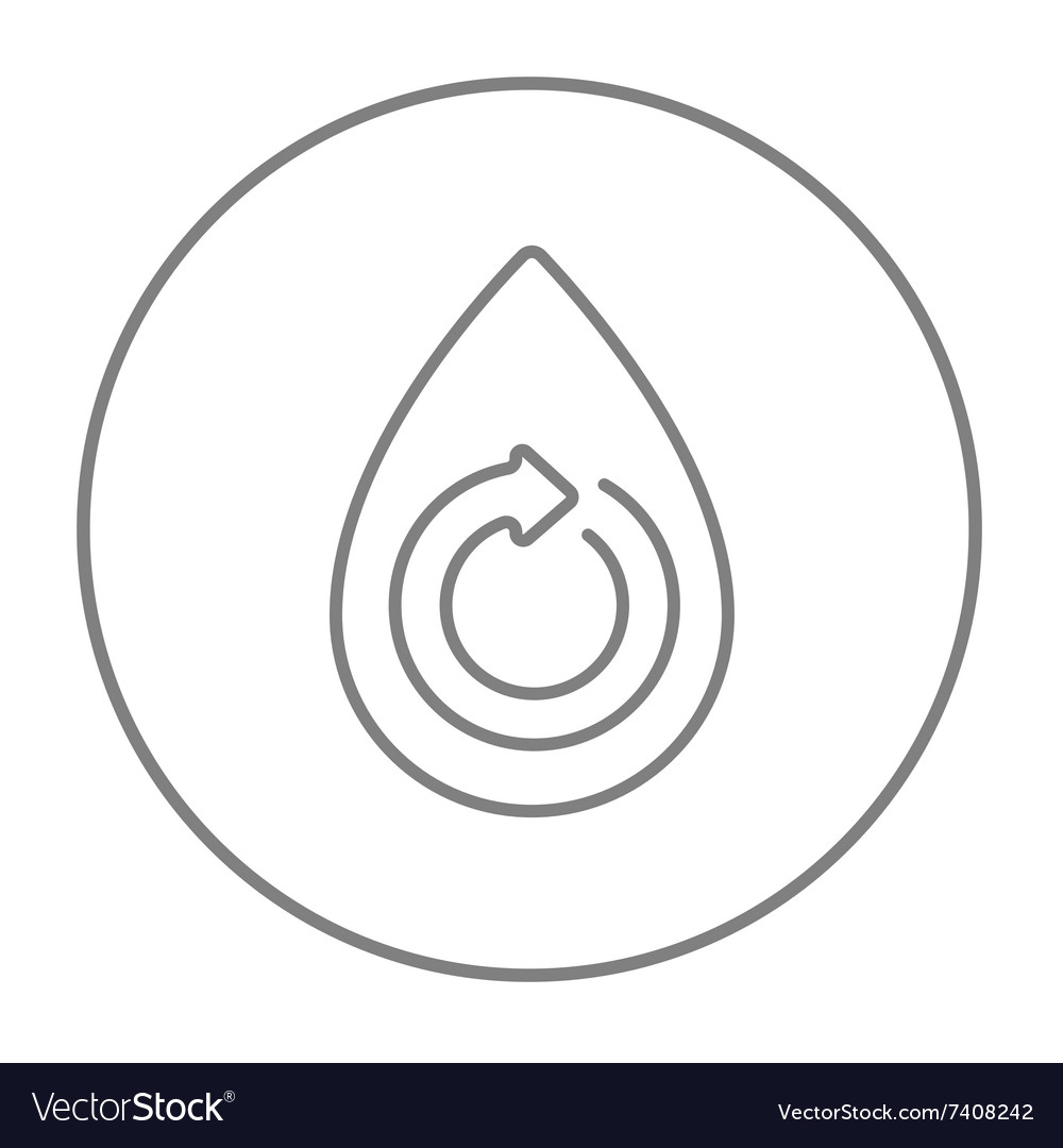 Water drop with circular arrow line icon