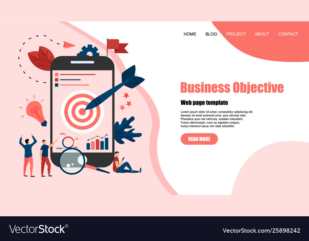 Webpage template business objective