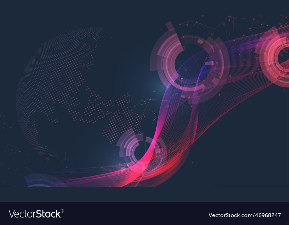 Abstract global technology background Royalty Free Vector