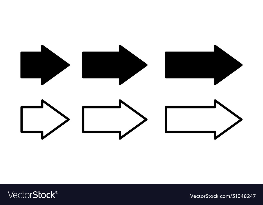 Arrow collection icon black set arrows