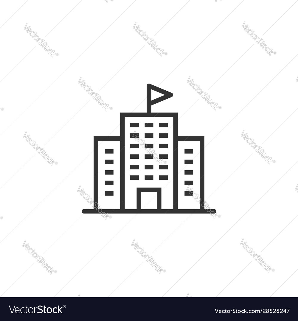 Building icon in flat style town skyscraper Vector Image