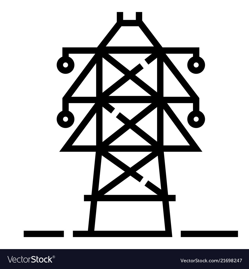 Electric pole line Royalty Free Vector Image - VectorStock