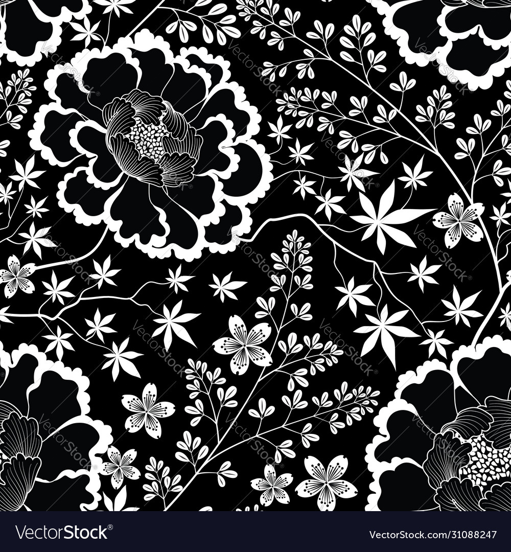 Floral seamless pattern flower decorative tile Vector Image