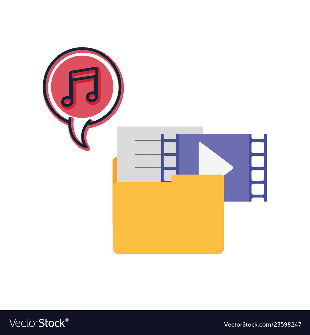 Folder with objects isolated icon