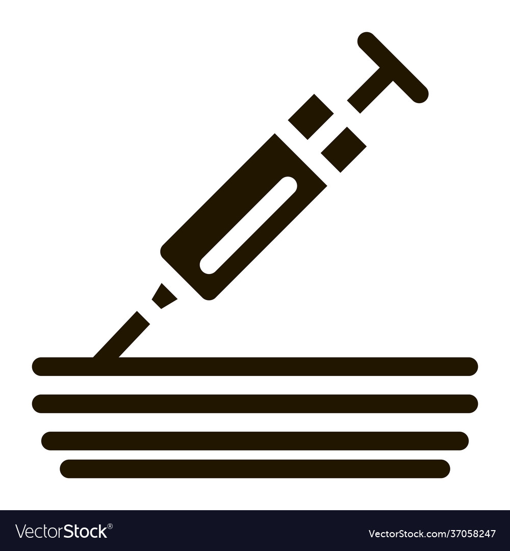 Injection syringe under skin icon glyph