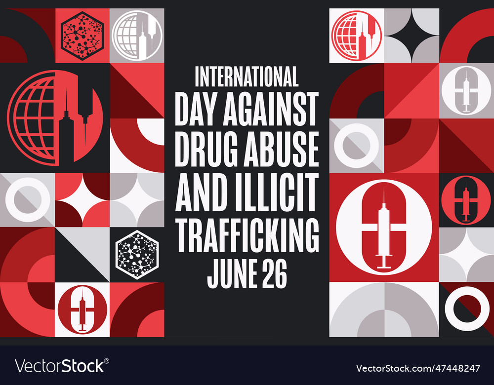 International Day Against Drug Abuse And Illicit Vector Image