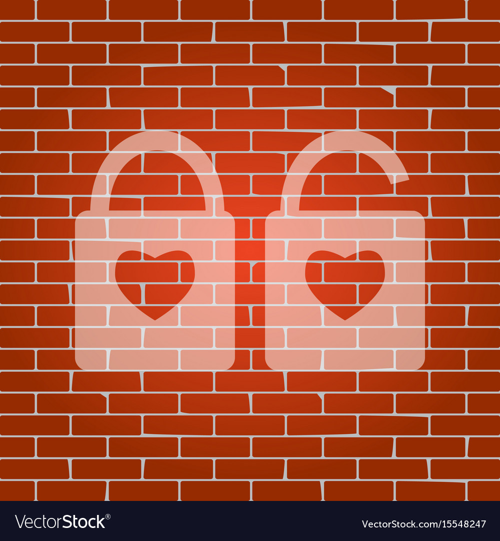 Lock sign with heart shape a simple silhouette