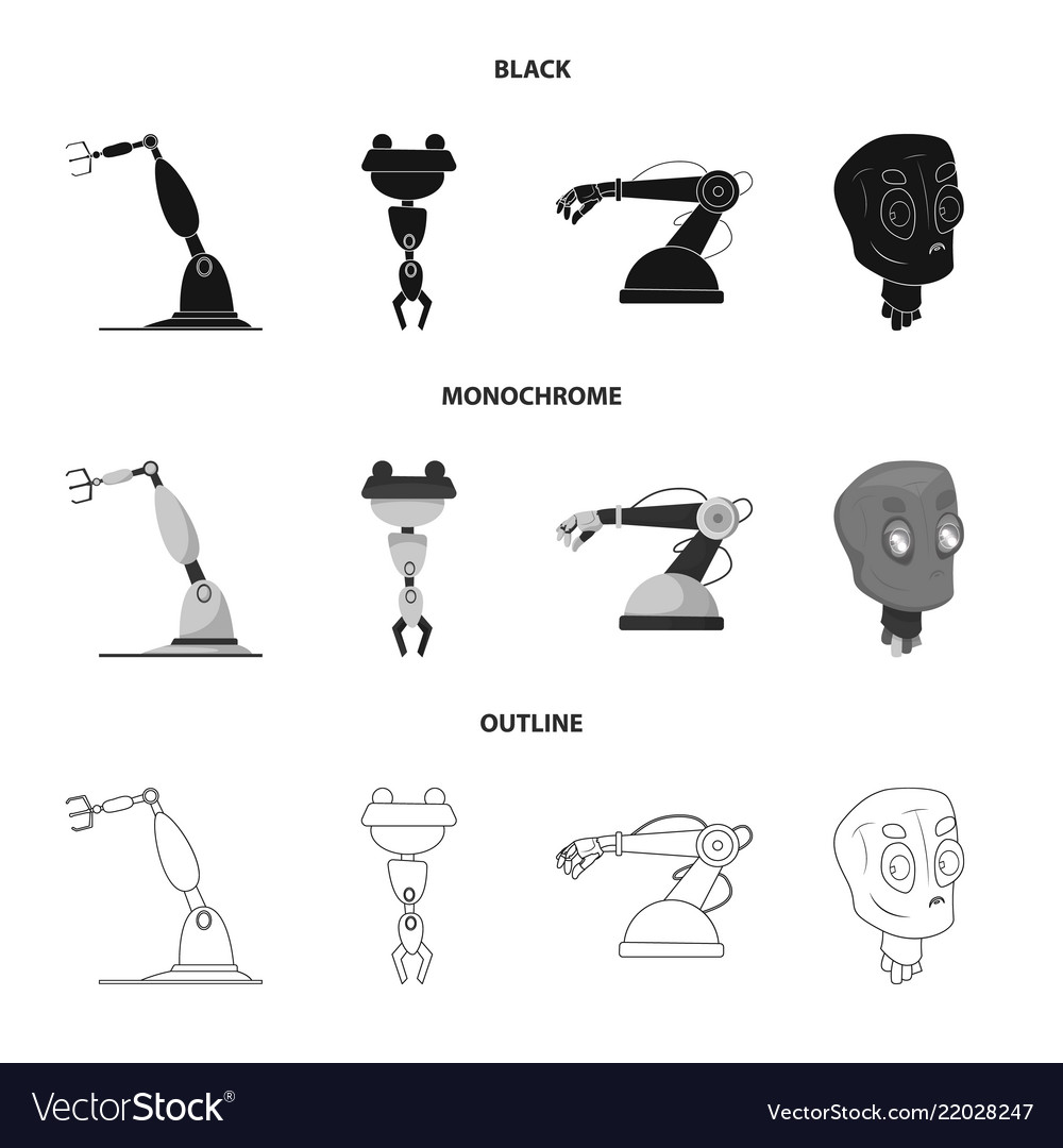 Robot and factory icon vector image Robot and factory icon
