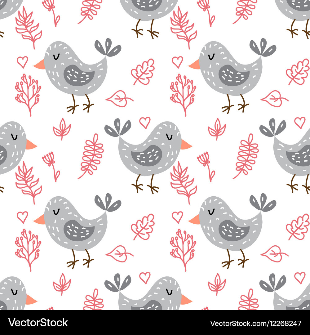 Seamless pattern with cute owls Royalty Free Vector Image