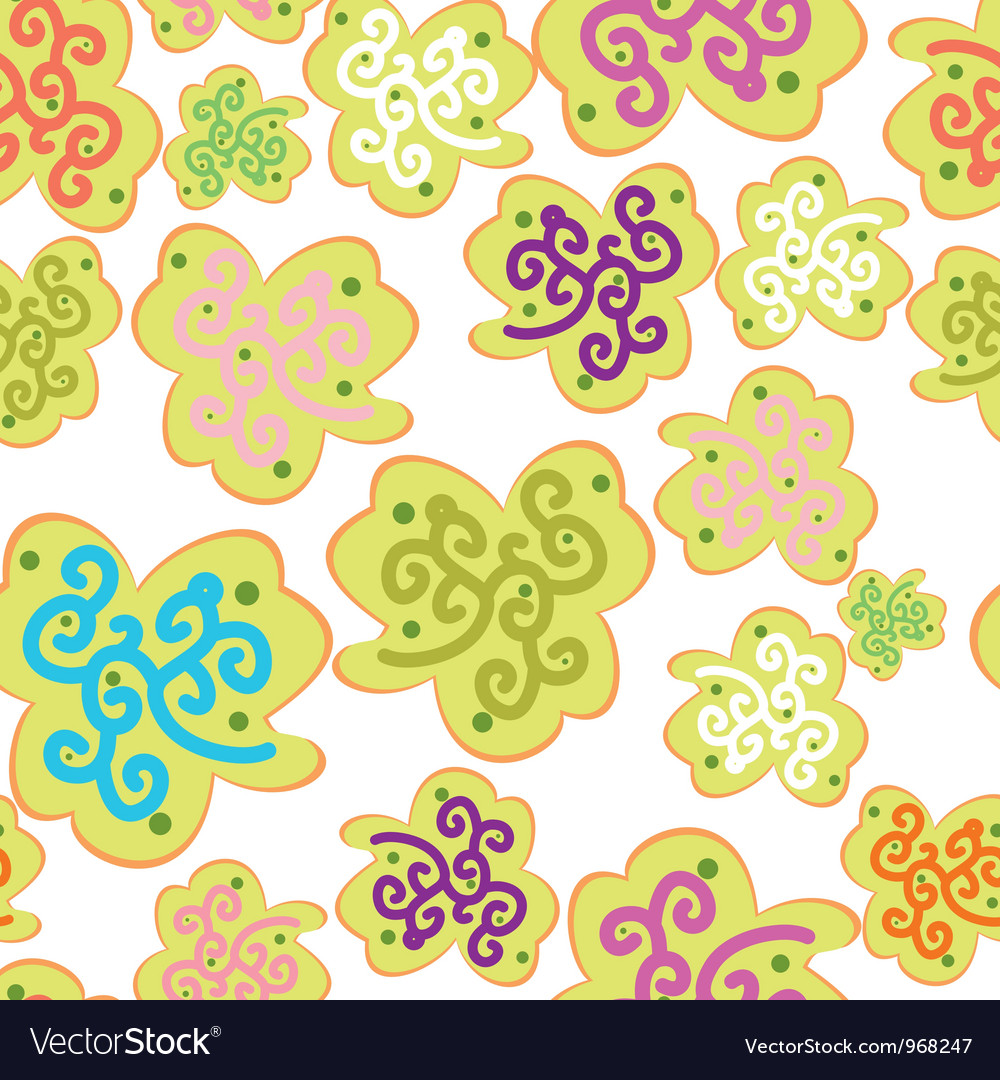 Seamless retro leafs pattern