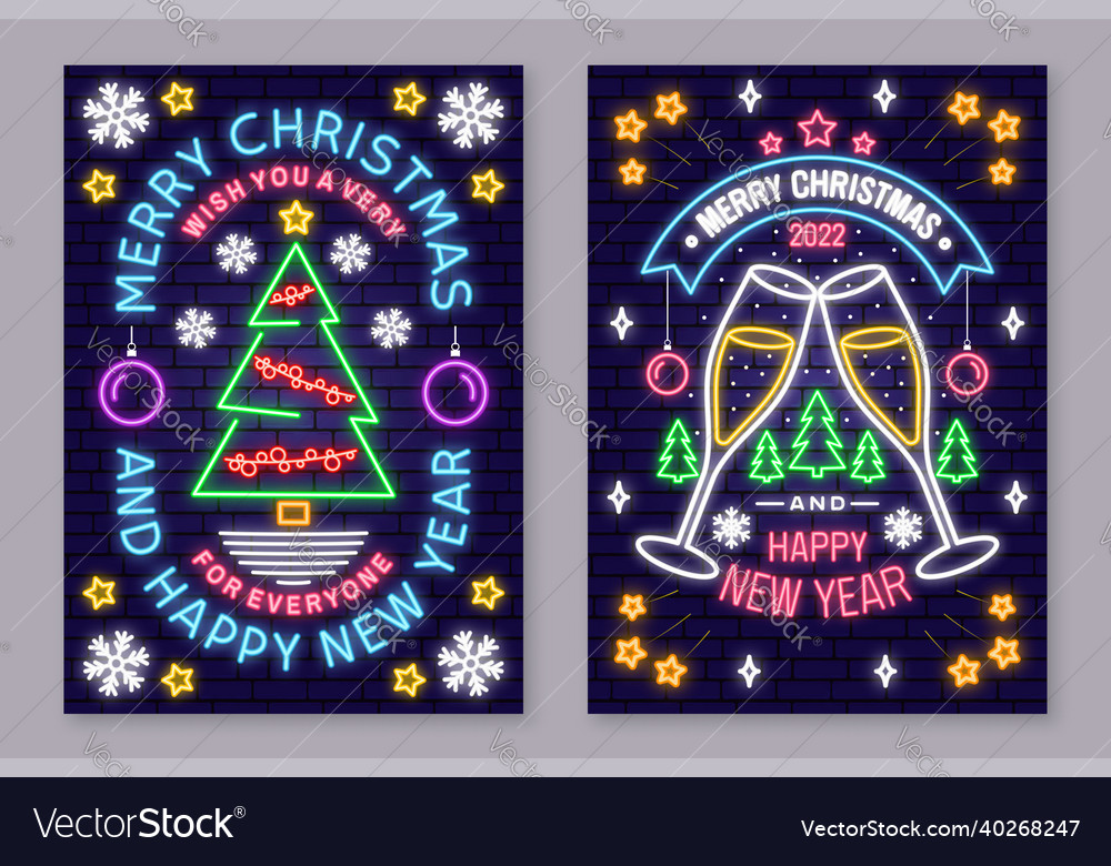 Christmas 2022 Triangle Events Set Of Merry Christmas And 2022 Happy New Year Vector Image