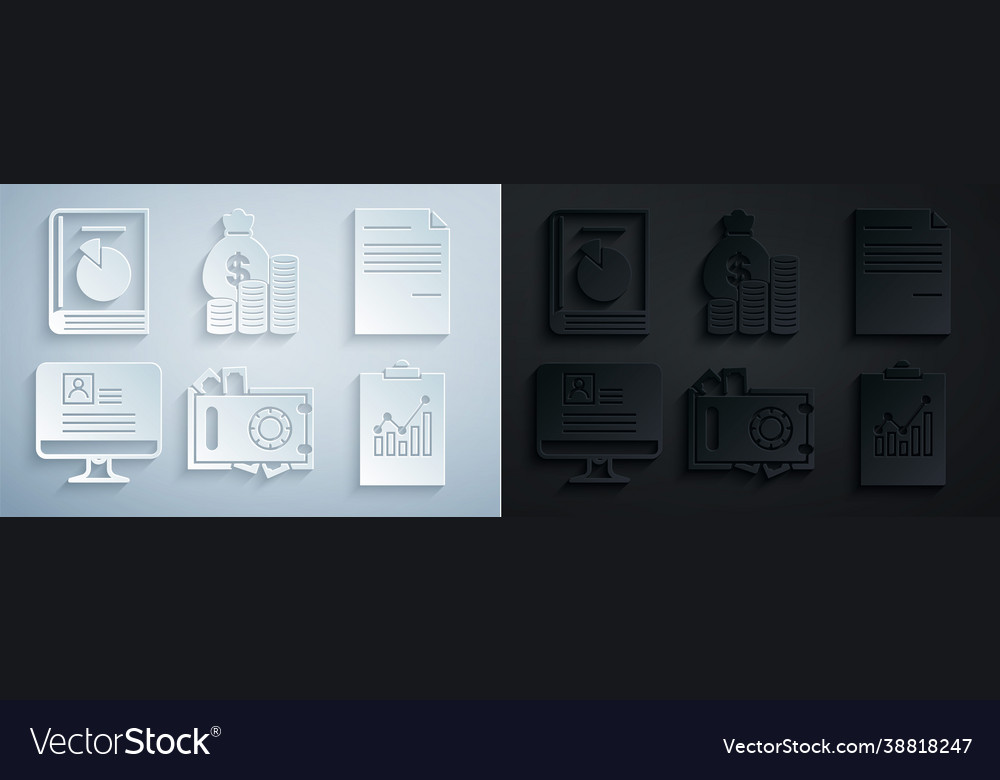 Set safe and money document computer monitor