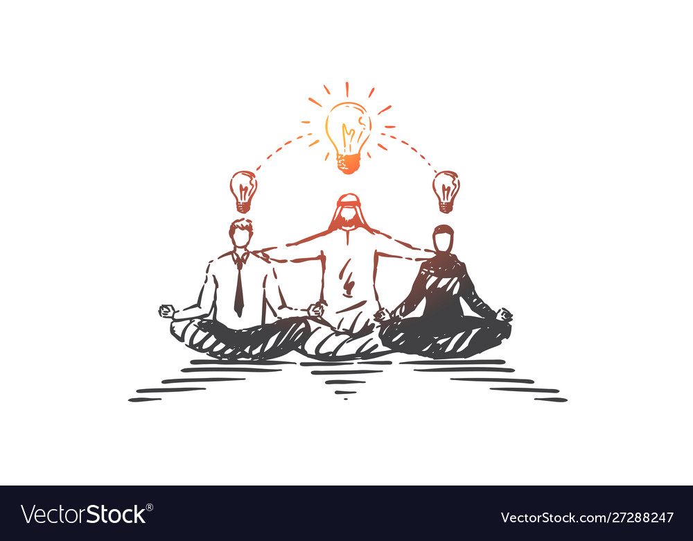 Sharing creative ideas brainstorming concept