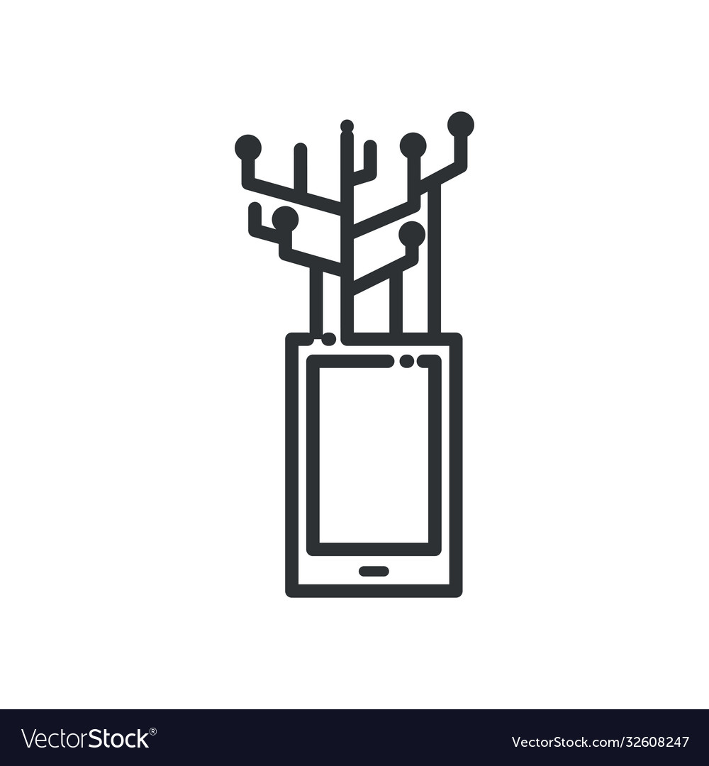 Smartphone with circuit line style icon
