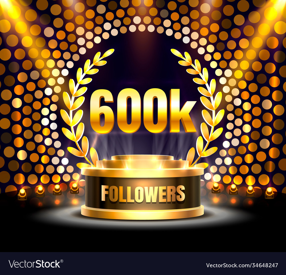 Thank you followers peoples 600k online social vector image Thank you followers peoples 600k online social