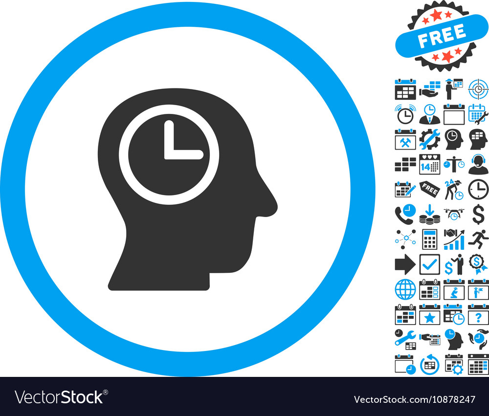 Time manager flat icon with bonus