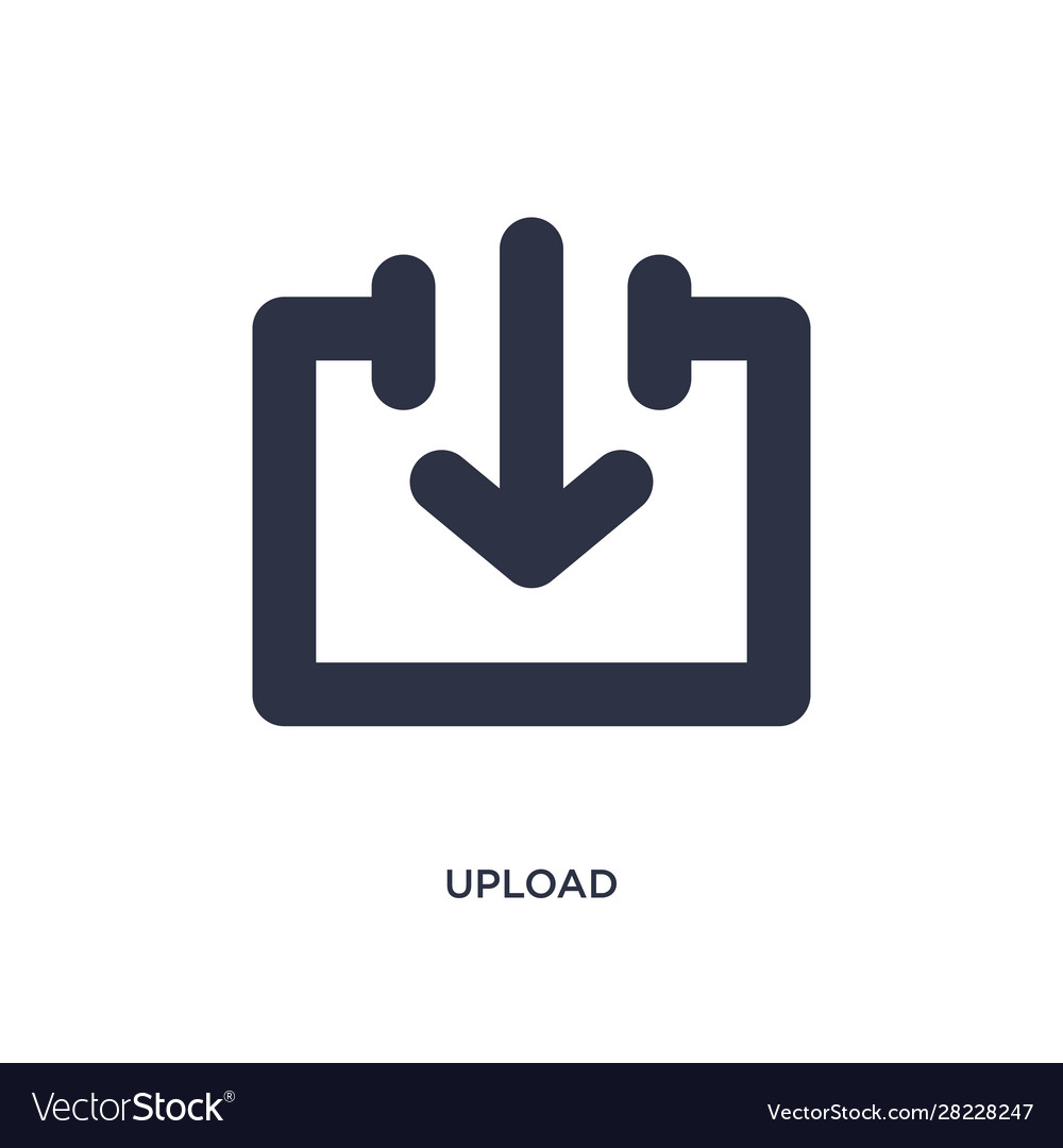 Upload icon on white background simple element