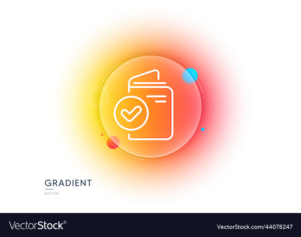 Verification document line icon accepted passport vector image Verification document line icon accepted passport