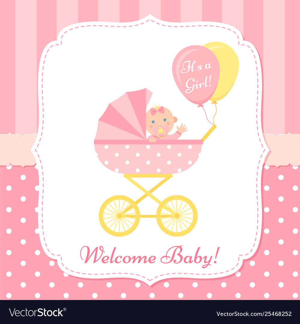 Baby shower card design birthday template invite Vector Image