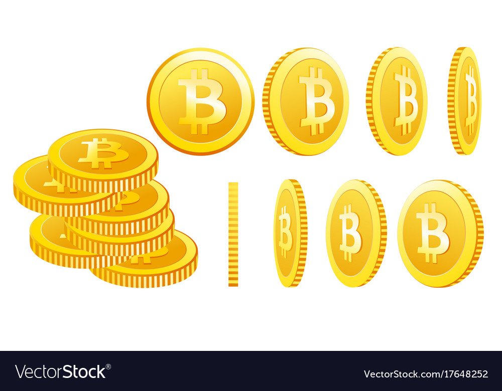 Bitcoin icons isolated