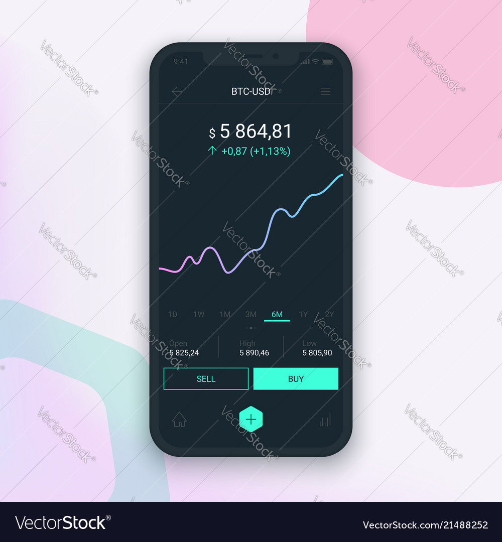 Clean mobile ui design concept trendy Royalty Free Vector