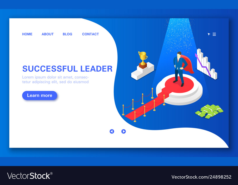 Concept successful leader a man on pedestal Vector Image