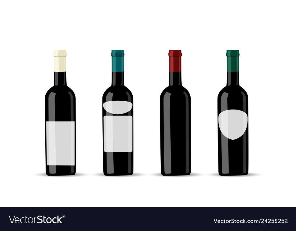Dark bottle set template empty label