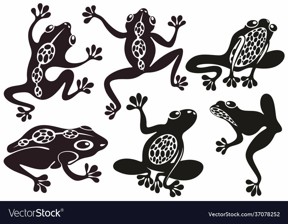 Frog silhouettes Royalty Free Vector Image - VectorStock