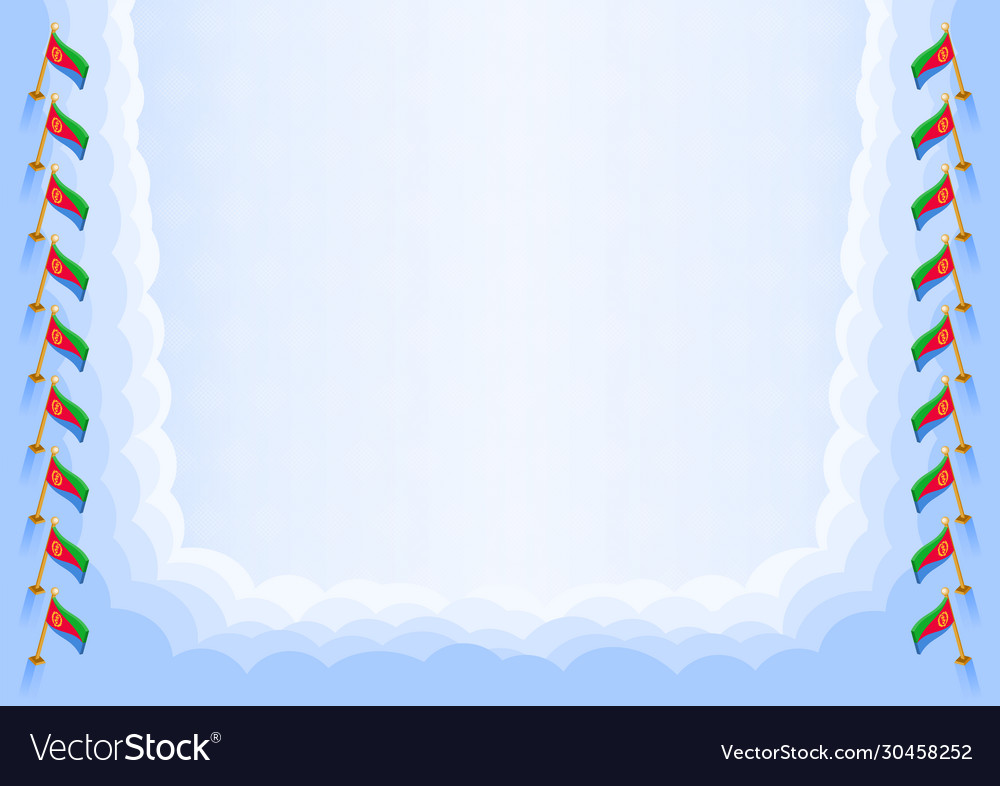 Horizontal frame and border with eritrea flag Vector Image Horizontal frame and border with eritrea flag