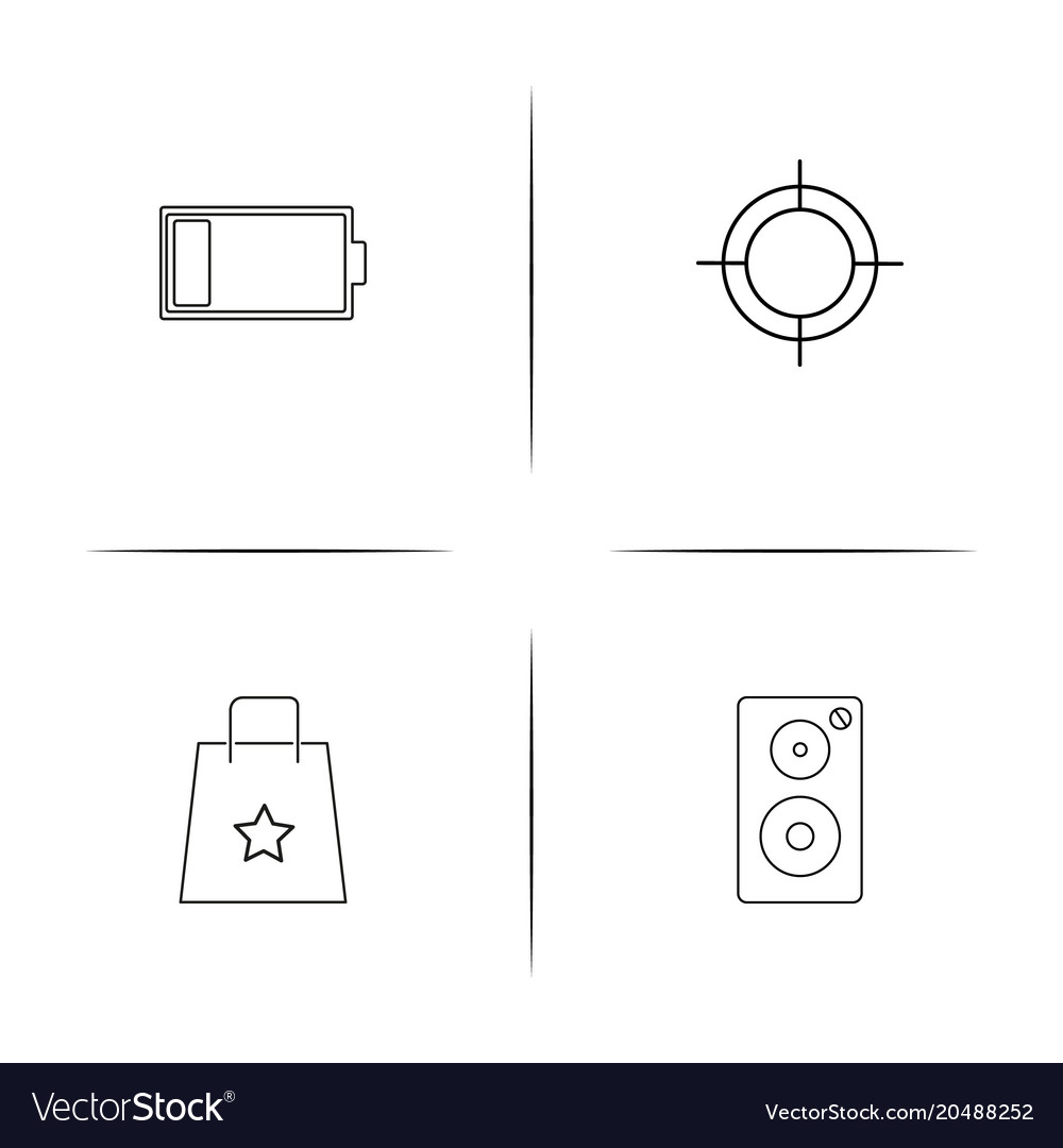 Interface simple linear icons set outlined