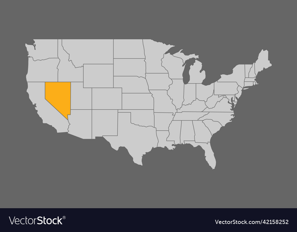 Map of the united states with nevada highlight