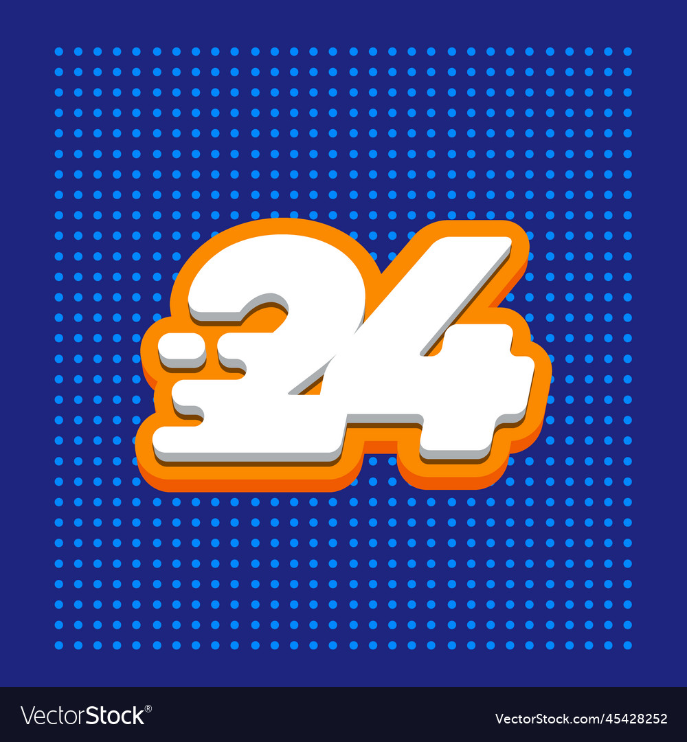 Number 24 3d fast icon