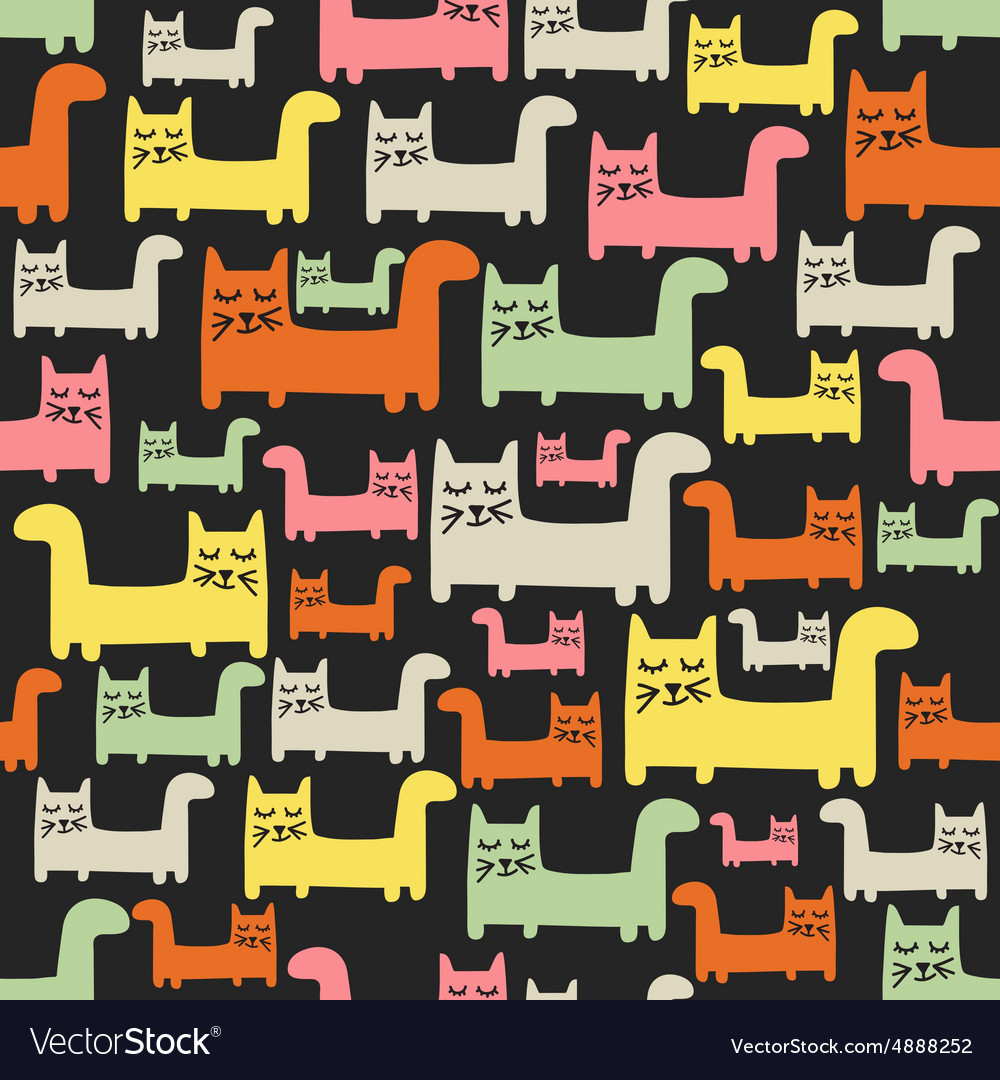 Seamless pattern with cats