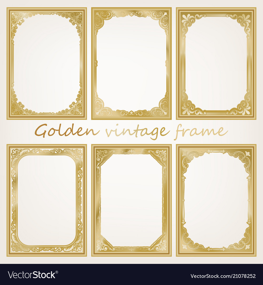 Set of golden vintage frame Royalty Free Vector Image