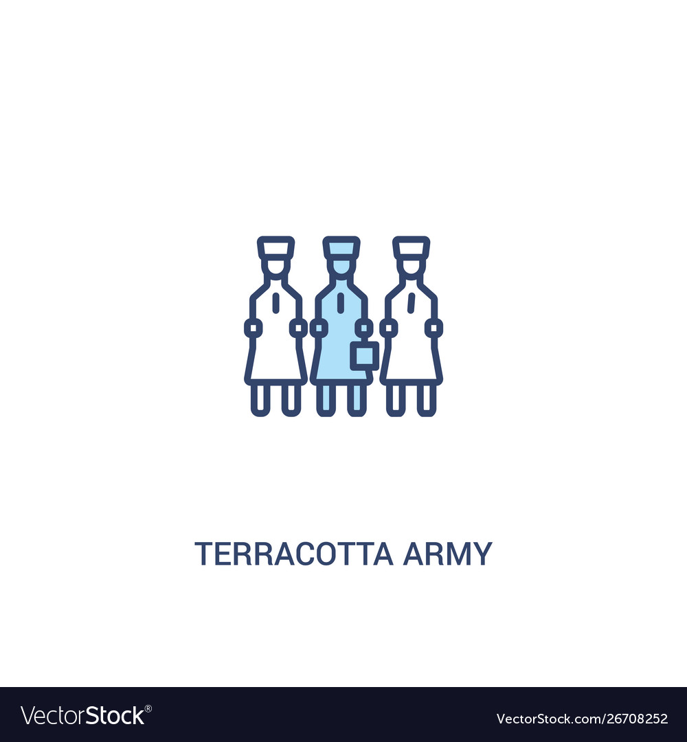 Terracotta army concept 2 colored icon simple Vector Image