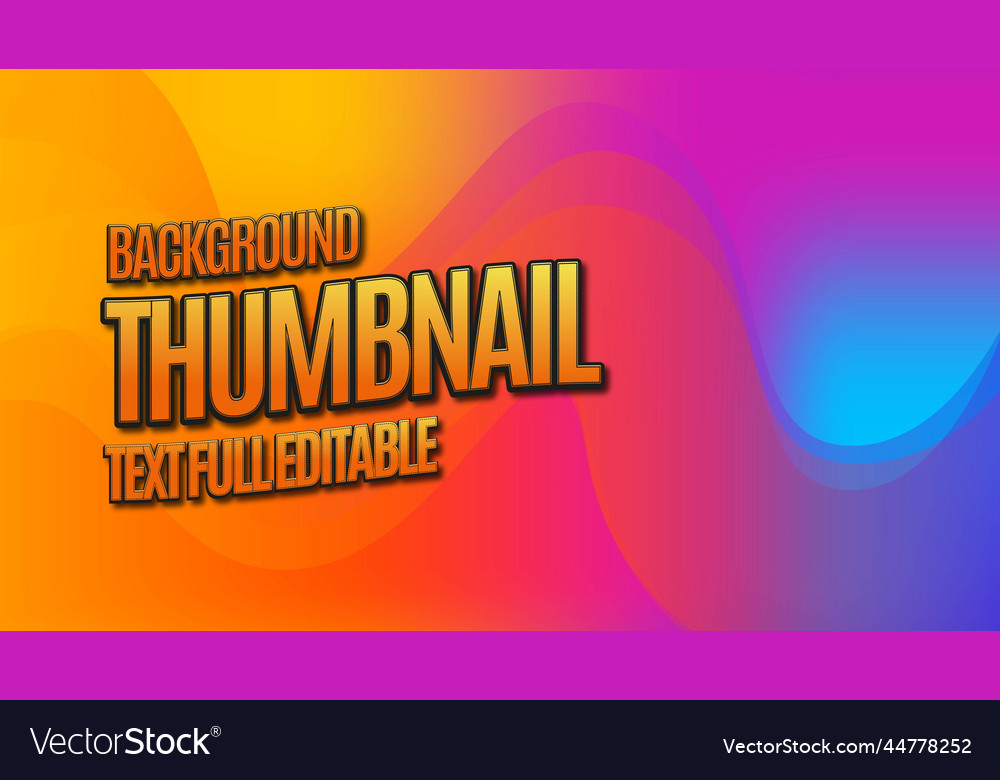 Thumbnail background design with text editable Vector Image