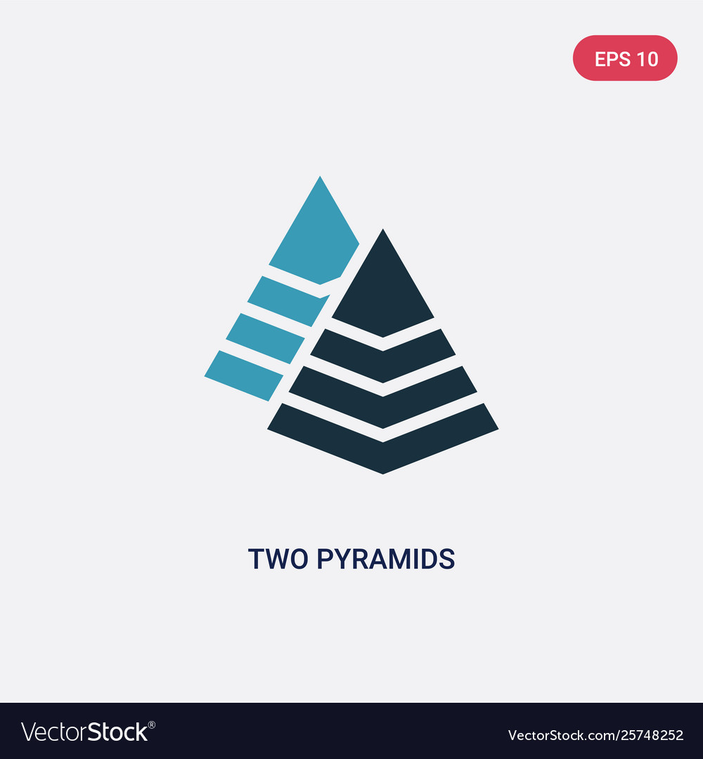 Two color pyramids icon from seo and web