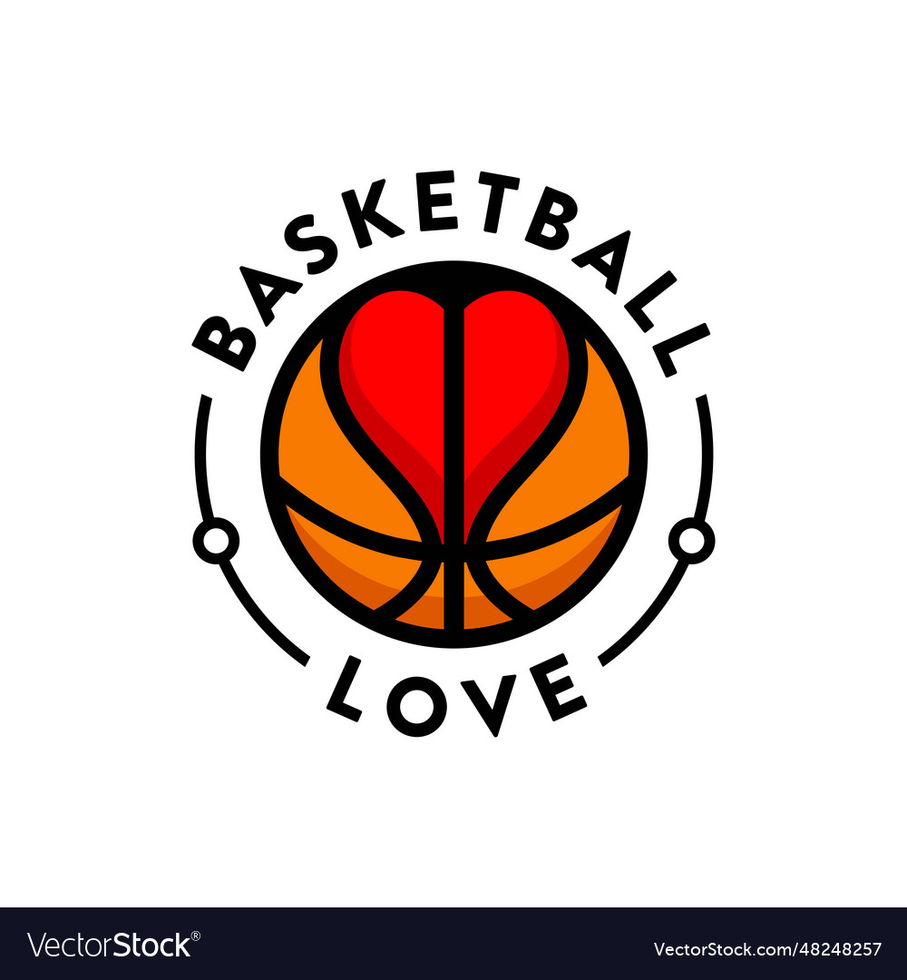 Basketball sport love logo design Royalty Free Vector Image