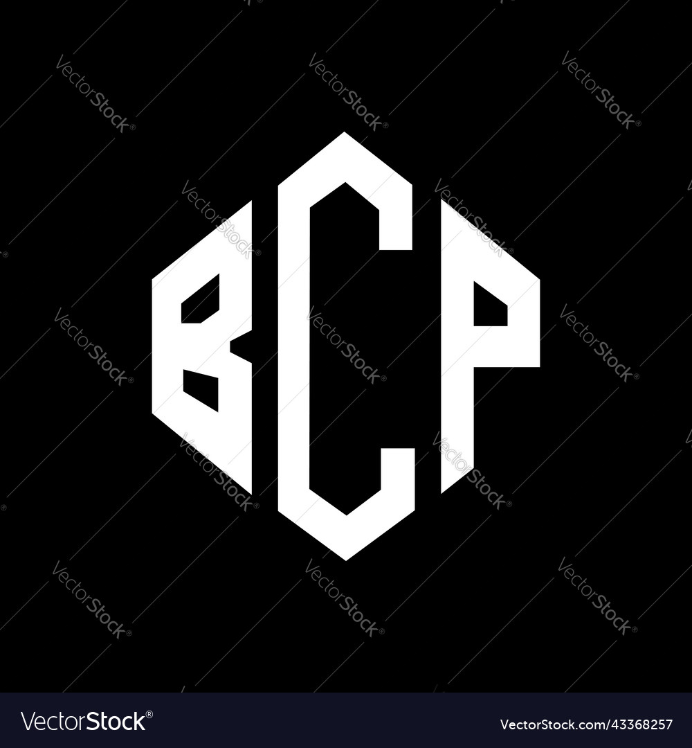 Bcp letter logo design with polygon shape