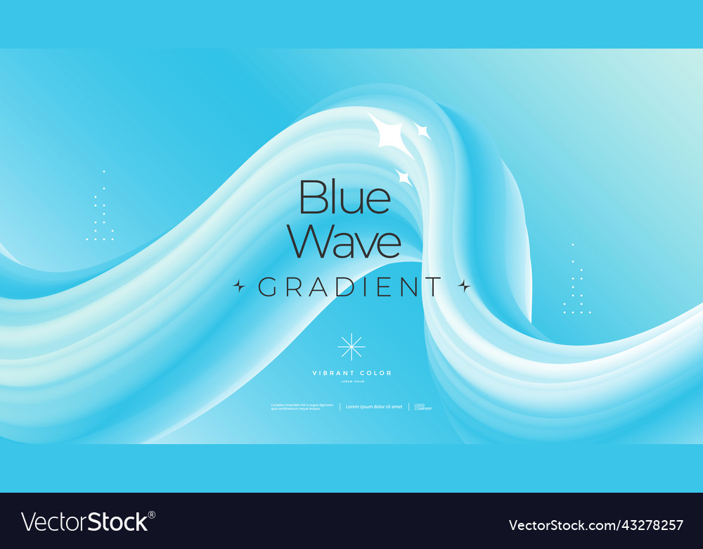 Blue abstract fluid wave modern gradient shape vector image Blue abstract fluid wave modern gradient shape