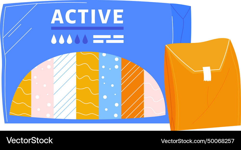 Blue fabric swatches with patterns and a clothes Vector Image