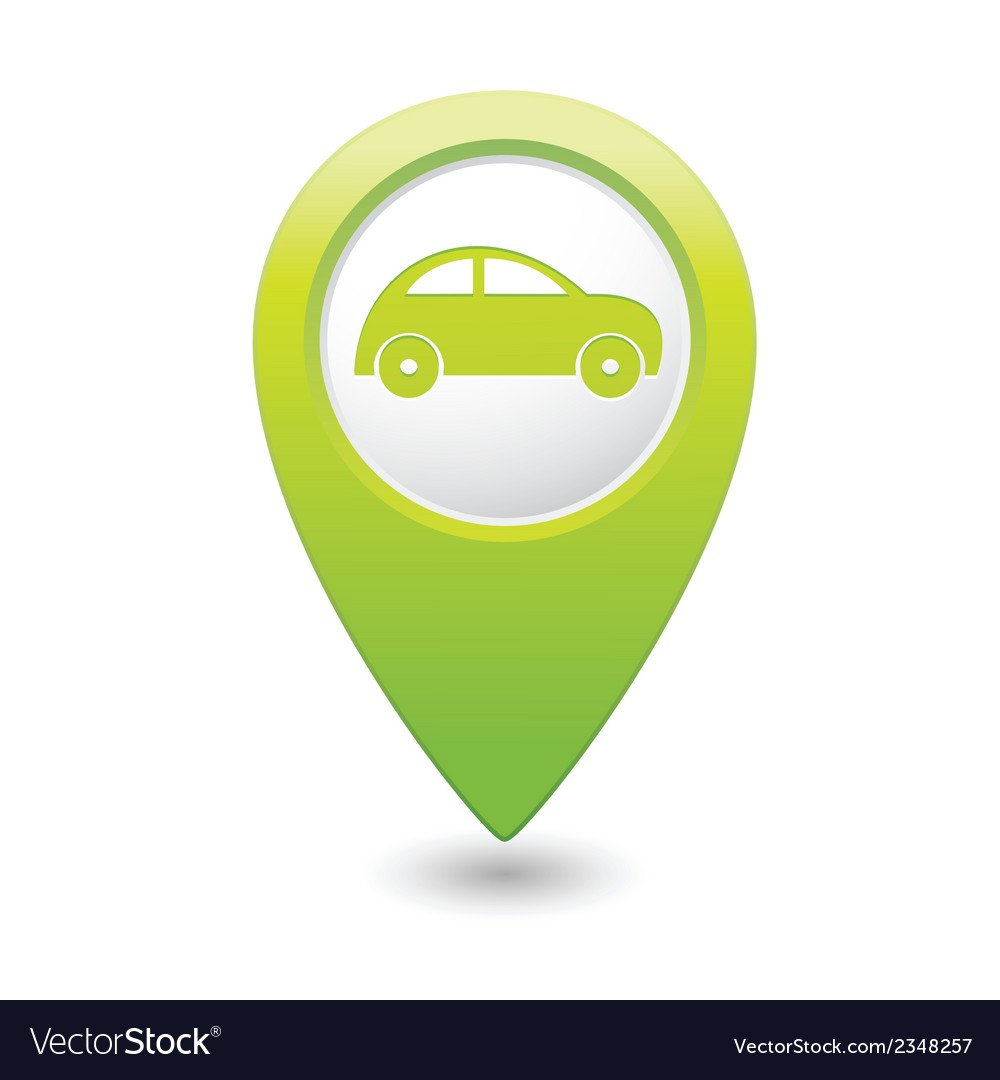 Car Pointer Map Icon Green