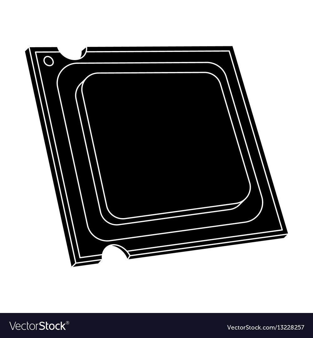 Central processing unit icon in black style