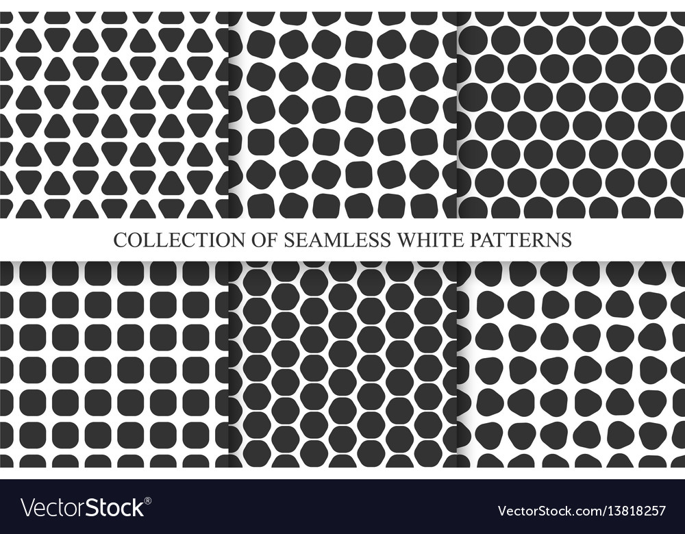 Collection Of Seamless Simple Geometric Patterns Vector Image
