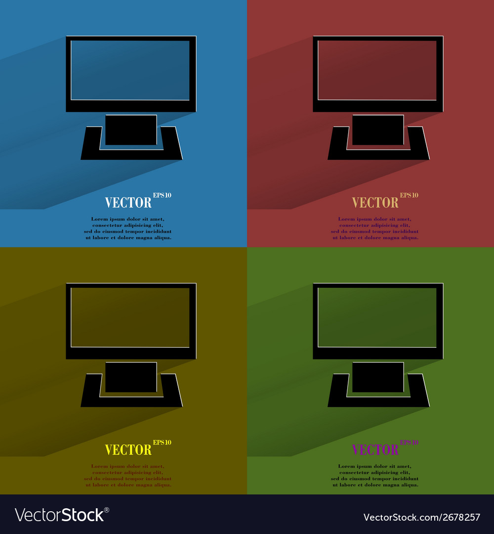 Color set computer flat modern web button
