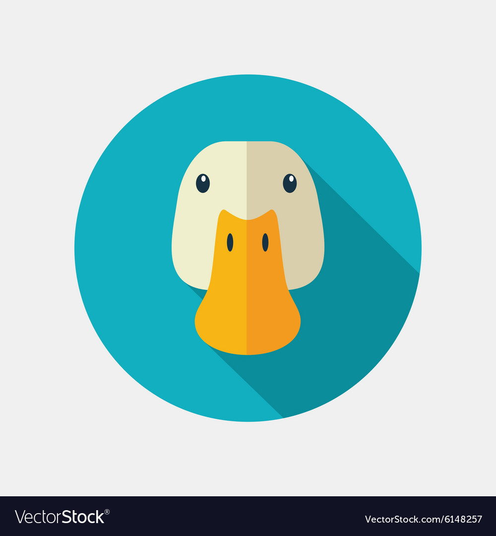 Flat Duck Icon with Shadow