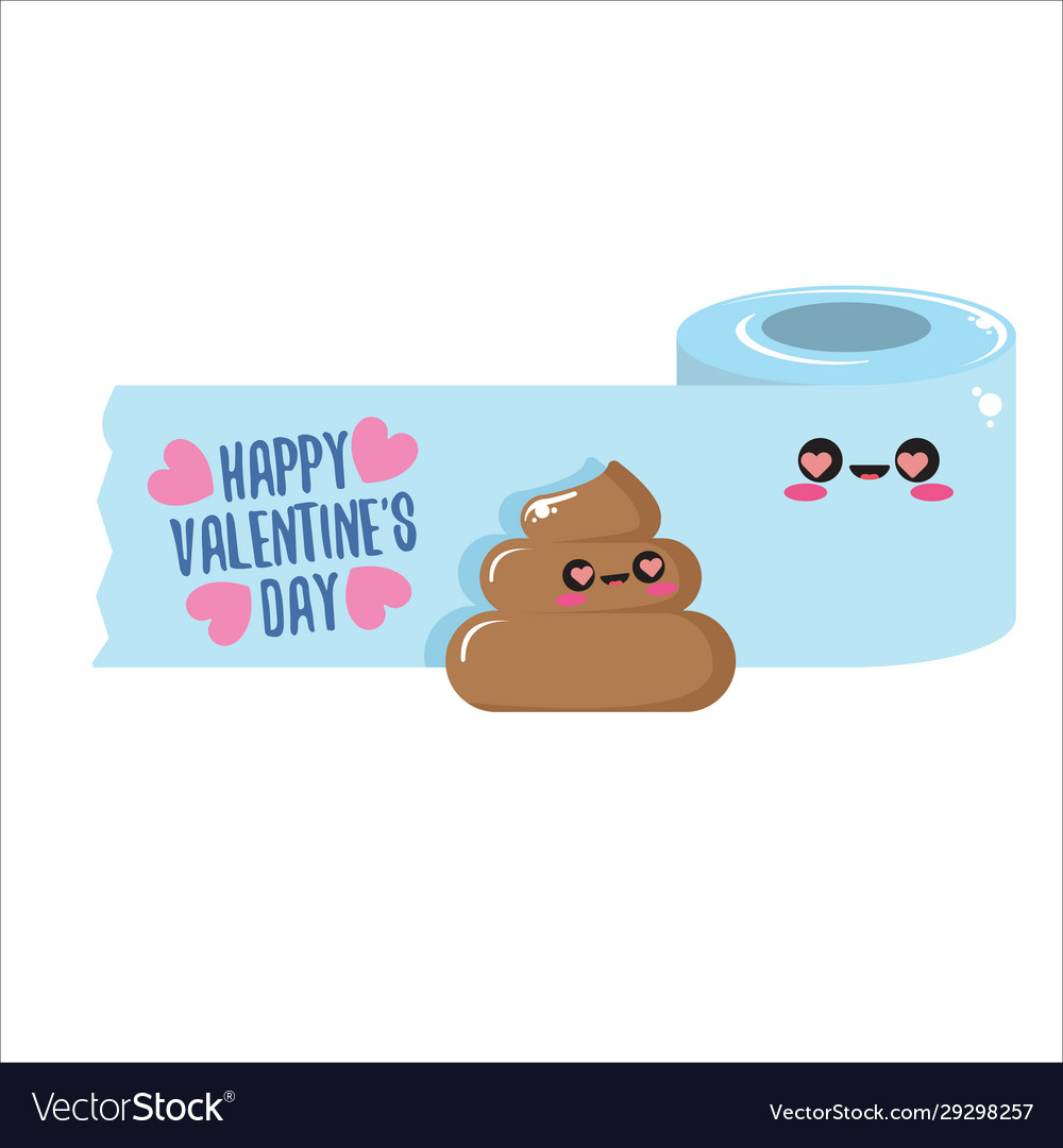 Funky poo and toilet paper falling in love