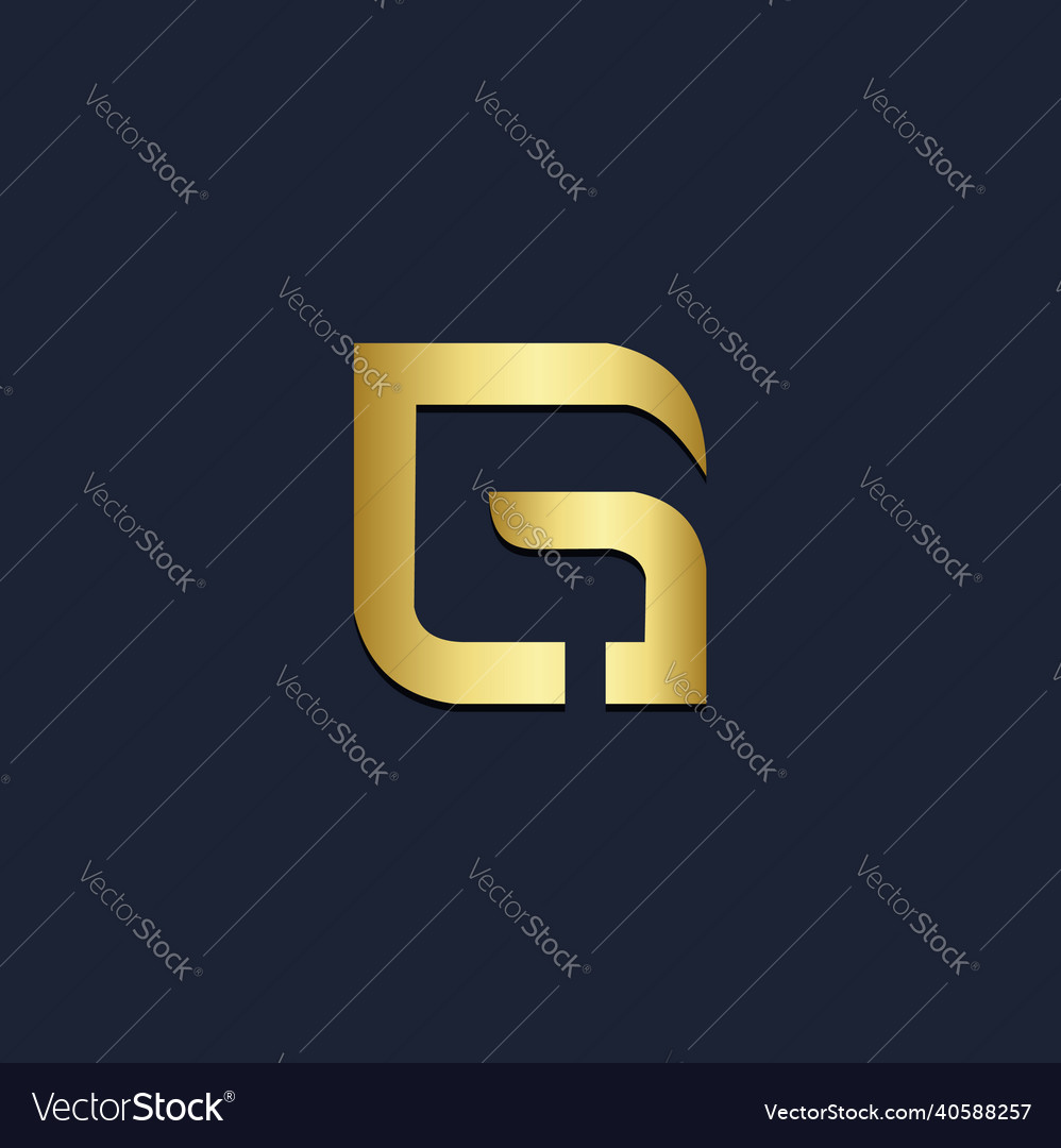 G initial gold logo Royalty Free Vector Image - VectorStock