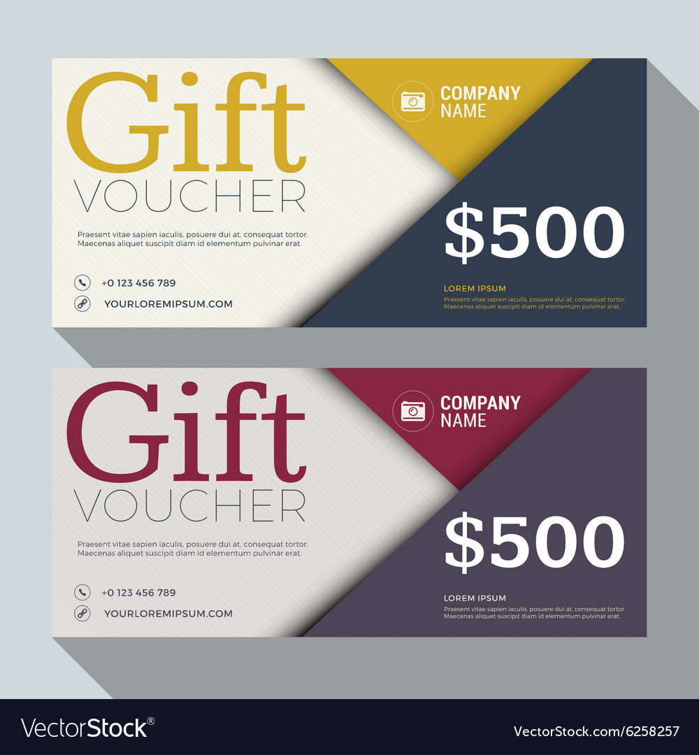 Gift voucher design print template discount card Vector Image